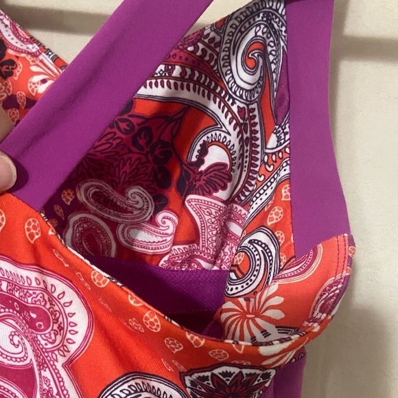 Prana LIKE NEW multi color paisley print athletic dress w/ built in bra size S - Picture 5 of 6